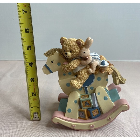 Gift Wrapped Music Box. Rocking Horse ,Teddy Bear, & Rabbit. - Picture 2 of 7